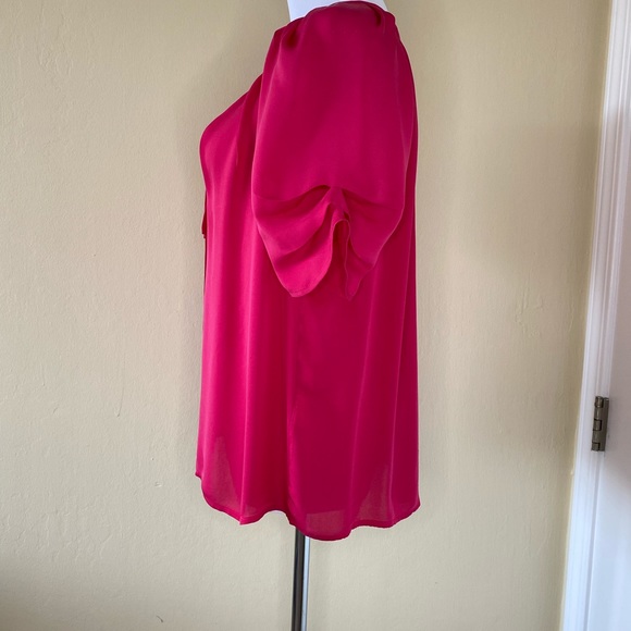 EUC JOIE 100% silk fuchsia blouse size Small - Picture 10 of 10